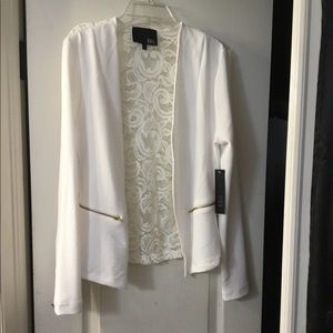 White Lace Back Blazer Kaii